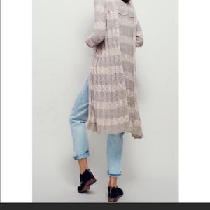 Free People long cable cardigan